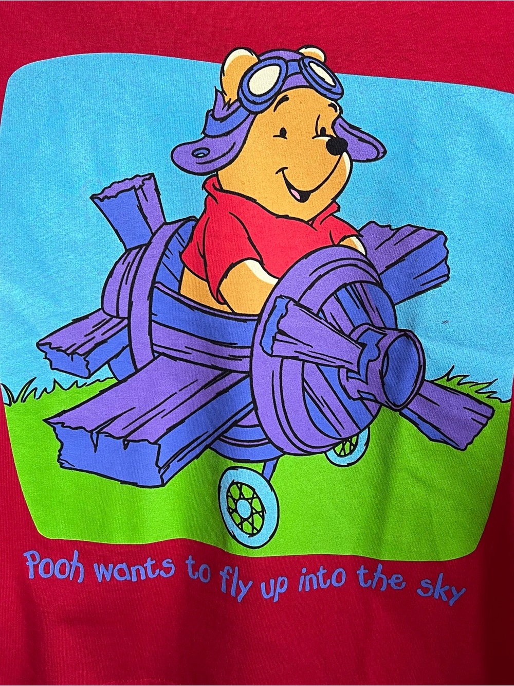 Vintage Disney Winnie The Pooh Airplane Kids T Shirt - Picture 2 of 7